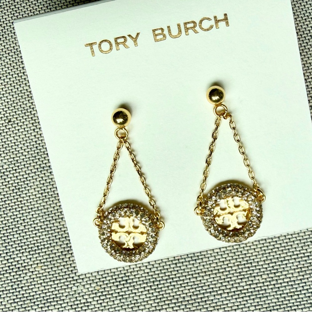 Tory Burch Gold Plated Chain Earrings
